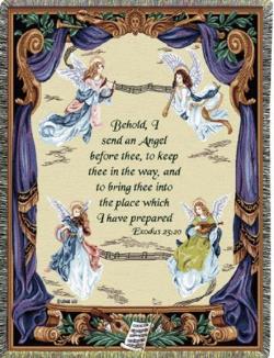 Exodus 23:20 Angel Symphony Tapestry Throw